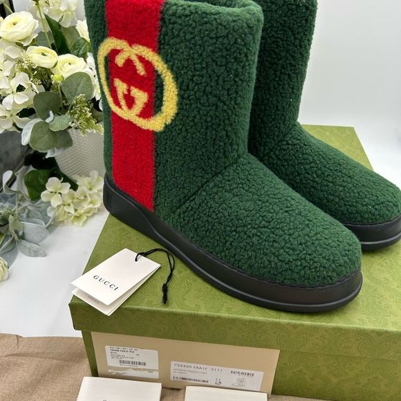 Men’s Gucci shearling boots, size 11, made in Italy - Picture 6 of 8